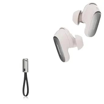 BoxWave Cable Compatible with Bose QuietComfort Ultra Earbuds (2nd Gen) - USB Type-C Keychain Charger, Key Ring USB Type-C to Type-A 8 in USB Cable - Jet Black