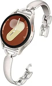 Bands Compatible with Samsung Galaxy Watch 7/6 / 5/4 40mm / 44mm / Huawei Watch GT5 Pro 42mm / GT5 / GT4 41mm / Garmin Venu 3S, 18mm 20mm Stainless steel Milanese Mesh Strap for Women Men