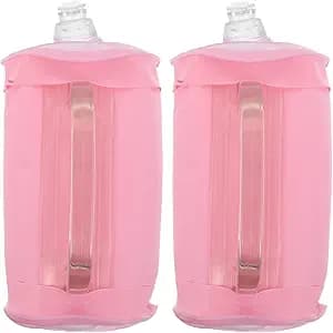 Kisangel Adjustable Water Filled Dumbbells 2kg Pair Pink Pvc Fitness Weights for Home Workout Strength Training and Aquatic Exercise