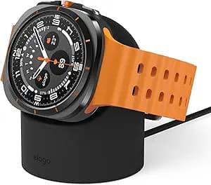elago GW2 Charging Stand Compatible with Samsung Galaxy Watch 8/8 Classic, 7/Ultra, 6/6 Classic, 5/5 Pro (40, 43, 44, 45, 47mm) [Charging Cable Not Included] [Black]