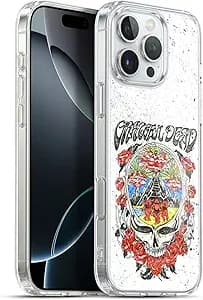 Head Case Designs Officially Licensed Grateful Dead Rose Trends Gel Case [Military Grade Protection] Compatible with Apple iPhone 16 Pro Max and Compatible with MagSafe